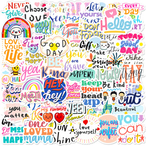 สติกเกอร์สร้างแรงบันดาลใจ50ชิ้น<span class=keywords><strong>สโลแกน</strong></span><span class=keywords><strong>การ</strong></span><span class=keywords><strong>เรียน</strong></span>รู้ภาษาอังกฤษข้ามพรมแดน ins ถ้วยฮวงจุ้ยสติกเกอร์ตกแต่งบุคลิกภาพที่ให้กำลังใจ - Product Image 2