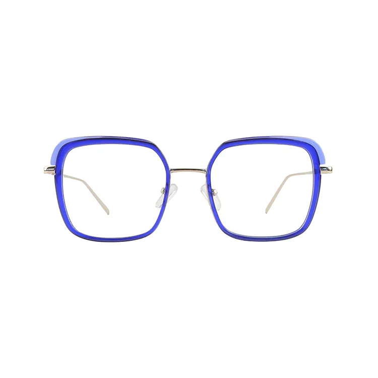 Özel marka tasarım erkek kadın gözlük, bilgisayar gözlükleri anti mavi ışık Metal çerçeve optik asetat optik çerçeveleri