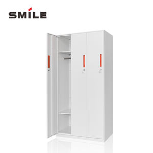 Chnwחיוך 3-דלת מתכת נתיק נייד ארונות חדר כושר דירה ארון נעילה עבור מזוודות בית הספר - Product Image 4