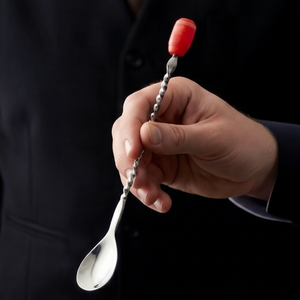 Stainless Steel Cocktail Spoons With Red Handles <b>Bar</b> <b>Tools</b> For Mixing Stirring Modern Design Reusable For Cocktail Mixing - Product Image 6