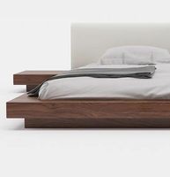 Massives Holz-Tatami-Bett im japanischen Stil, Walnuss, großes, flaches, modernes, minimalistisches Hängebett für das Hauptschlafzimmer