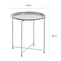 Table d'appoint ronde en métal blanc moderne avec plateau amovible, design de table pliante pour salon et chambre à coucher