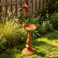 Fournitures de jardin : Mangeoire à oiseaux en fer de style ferme, design colibris, pour patio extérieur et décoration de jardin