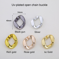 Haute qualité UV galvanoplastie 35*40MM acrylique chaîne lien sac coloré chaîne lien en plastique taille bijoux résultats composants