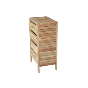 Armoire en teck et rotin avec quatre tiroirs spacieux, alliant élégance naturelle et design robuste pour un rangement élégant - Product Image 4
