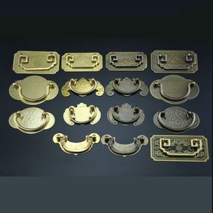 Maniglia a piastra grande in ottone massiccio anticato, stile <span class=keywords><strong>antico</strong></span>, con medaglione a pipistrello, per ante di armadi e scatole in legno antiche, ferramenta - Product Image 2