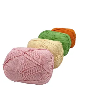 Best seller 4ply 5ply premium milk cotton crochet knitting yarns 50g 100g crochet mercerized baby yarn