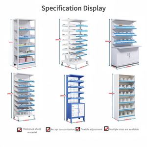 कस्टम मेटल मेडिसिन फार्मेसी, ऑपरेटिंग रूम, डेंटल के लिए बैक नेट के साथ एकल-पक्षीय यादृच्छिक दवा रैक - Product Image 5