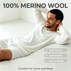 <span class=keywords><strong>Maglia</strong></span> Termica da Uomo 100% <span class=keywords><strong>Lana</strong></span> Merino a Maniche Lunghe, Leggera e Traspirante, Ideale per Stratificazione Quotidiana e Loungewear - Product Image 1