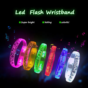 라이트 업 LED 손목 밴드 사용자 정의 사운드 활성화 LED 라이트 팔찌 콘서트 - Product Image 3