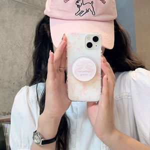 Tschick khung từ tính nơ màu hồng thích hợp cho Ốp lưng iPhone 15 14 13 12 11 Pro Max chống sốc Ốp lưng Acrylic đáy mềm - Product Image 2