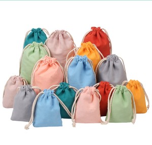 Hot Sale Natural Small Pouch <b>Makeup</b> Cotton <b>Drawstring</b> Wedding Gift <b>Bags</b> for Guest - Product Image 1