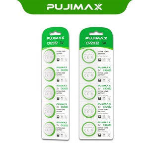 PUJIAMX all'ingrosso 10 pezzi 3V batteria a gettone agli ioni di litio Cr2032 pulsante telecomando pacco di <span class=keywords><strong>batterie</strong></span> al litio in magazzino - Product Image 1