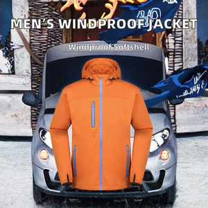 Veste Softshell Homme en Toile de Haute Qualité, Col Montant, Écologique, Respirante, Coupe-Vent, à Capuche, Hiver, Faible MOQ, En Promotion - Product Image 2