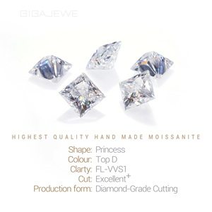 GIGAJEWE Princess Cut Moissanite Piedras sueltas 0,6-2.5Ct DEF Color Lab Grown Piedras preciosas para joyería Anillos de compromiso Collares - Product Image 2