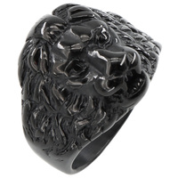 Offre Spéciale 316L acier inoxydable 18K or PVD couleur Europe amérique Canada mode hommes bague argent tête de lion à la mode hanche mariages