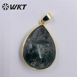 WT-P1910 vendita calda classica pietra naturale guarigione trasparenza muschio agata romanzo irregolare misterioso guarigione quarzo ciondolo - Product Image 4