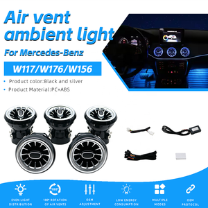 Car Interior Luminous Turbine Air Vent Atmosphere <strong>Light</strong> For Mercedes-Benz W176 W117 X156 AC Vent <strong>Modification</strong> - Product Image 1