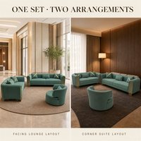 Ensemble de canapés en tissu velours de luxe pour salon d'appartement moderne