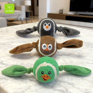 Balle de tennis pour animaux de compagnie Nunbell à rebond élevé, design écologique avec visage d'animal pour le jeu interactif, le jeu de traction et les soins dentaires - Product Image 1