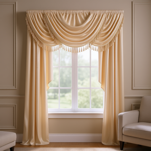 Cortina de cascada de seda sintética color champán de 38x46, elegantes cortinas para decoración de ventanas - Product Image 2