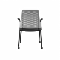 Chaise de conférence de bureau moderne ergonomique et confortable avec accoudoirs et roulettes, chaise en maille pour salle de réception
