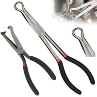 Pince à bec courbé à longue portée, pince à bec aiguille coudée à 45 degrés, poignée en acier à prise souple, outil manuel industriel et de bricolage
