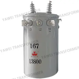 YAWEI transformador elétrico11kv 7.2kv 120v 240v tipo óleo transformador de distribuição 15kva transformador monofásico montado em poste