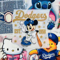 Haute qualité Dodgers Dtf imprime prêt à presser transfert de chaleur étiquettes en vinyle conception personnalisée transfert de chaleur sur t-shirt tissu