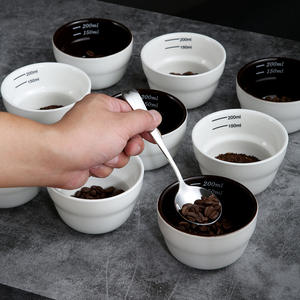 Koffiebonen doseerbeker met aangepaste logo, keramiek, met bonenbakje, deksel en voorraadfunctie - Product Image 1