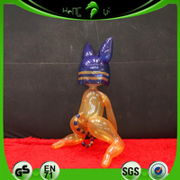 Poupée Chatte Gonflable Transparente en PVC Orange, Personnage de Dessin Animé, Figurine Chatte Personnalisée Claire et Durable pour Fête