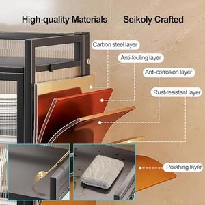Wholesale Price Large Capacity <b>Kitchen</b> <b>Storage</b> Cabinet Multi-layer Bowls Dishes <b>Storage</b> Shelf Dustproof <b>Cupboard</b> with Doors - Product Image 2