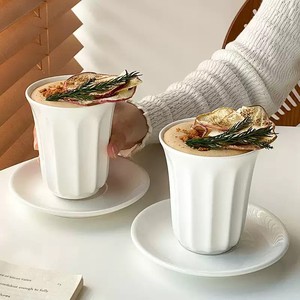 Japanese-style Pure White High-temperature Resistant <b>Microwave</b> Safe Ceramic Mug for Coffee Milk Breakfast Latte Art - Product Image 4