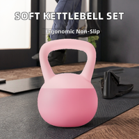 Kettlebell ergonomique rembourré de 20 lb, base résistante aux chocs, poignée antidérapante, pour les entraînements à domicile, entraînement de force sécurisé (pour femmes)