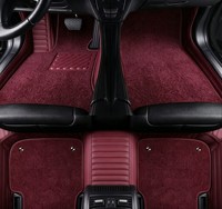 Ensemble complet de tapis de sol de voiture en cuir avec surpiqûres diamantées, épaisseur 5 mm, ensemble complet de 3 pièces, tapis de sol de luxe