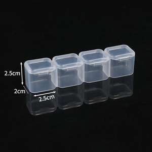 Transparent 4 Compartment Storage Box 2.5x2x2.5cm For Jewelry Pill Craft Accessories Organizing Case - Product Image 1