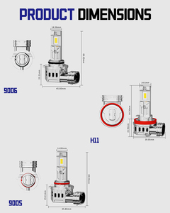 슈퍼 브라이트 LED 헤드라이트 전구 H11 9005 9006 60W 9000LM 6000K 화이트 자동차 LED 라이트 팩 2개 - Product Image 6