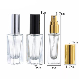 Transparent Square 6ml Refillable Aluminum Atomizer Perfume Spray <b>Bottle</b> Portable Refillable Perfume <b>Bottle</b> with Silver Gold Cap - Product Image 2