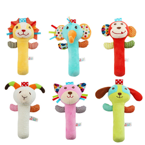 Dessin animé Animal main cloche bébé O-<span class=keywords><strong>1</strong></span> ans poignée style <span class=keywords><strong>hochet</strong></span> pour apaiser bébé jouets en peluche animal Babyhand secouer bâton jouet - Product Image 5