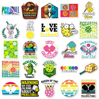 50 autocollants de pickleball en PVC imperméables, motif dessin animé sportif cool