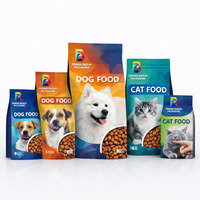 Sacs d'emballage pour aliments pour animaux de compagnie imprimés sur mesure en usine OEM, 5 kg, 10 kg, 15 kg, poche pour nourriture pour chien avec soufflet latéral