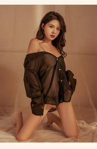 Chemise de lingerie <span class=keywords><strong>sexy</strong></span> de grande taille, style uniforme, avec bretelles, chaîne en strass, haut ouvert, poitrine généreuse, secrétaire <span class=keywords><strong>sexy</strong></span>, vente en gros - Product Image 5