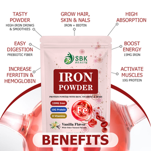 Poudre de fer la plus vendue avec augmentation totale des glucides, ferritine et hémoglobine – Utilisation quotidienne pour augmenter l'hémoglobine et la ferritine - Product Image 5