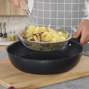Écumoire en acier inoxydable avec manche en bois, passoire à huile résistante à la chaleur pour la maison et la cuisine, friture et cuisson - Product Image 3