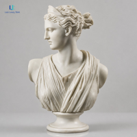 Buste en marbre blanc pur Luca |   Sculpture de Tête de Déesse Diana, Sculptée à la Main, Décoration pour Salon, Bureau, Art de Collection, Cadeau