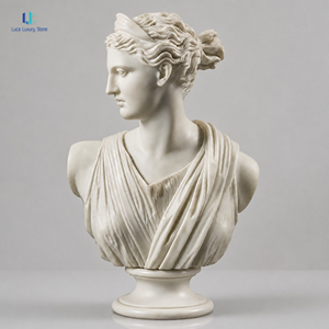 Busto de Mármol Blanco Puro <span class=keywords><strong>Luca</strong></span> |   Escultura de Cabeza de Diosa Diana Tallada a Mano, Decoración para el Hogar, Sala de Estar u Oficina, Arte Coleccionable, Regalo - Product Image 2
