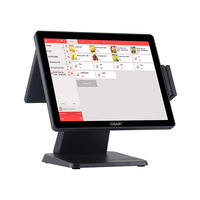 Caja Registradora Táctil de Doble Pantalla de 15 Pulgadas, Sistema POS para Supermercado con 8 GB de RAM, Terminal Punto de Venta con Lector de Tarjetas para Hotel