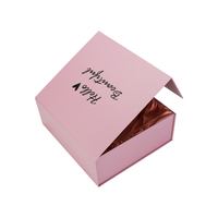 Boîte cadeau rigide personnalisée avec fermeture magnétique, doublure en satin pliable pour l'emballage des accessoires pour cheveux, boîtes en carton