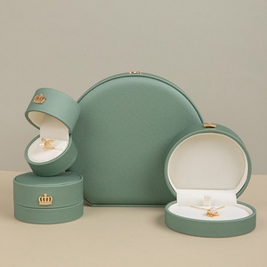 High-end Custom logo PU Leather Jewelry <b>Gift</b> Packaging Set <b>Boxes</b> for Luxury Jewellery - Product Image 2