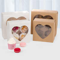 Boîte à gâteau carrée en papier kraft fabriquée sur mesure, utilisant des matériaux recyclés pour les fenêtres, pour l'emballage alimentaire
